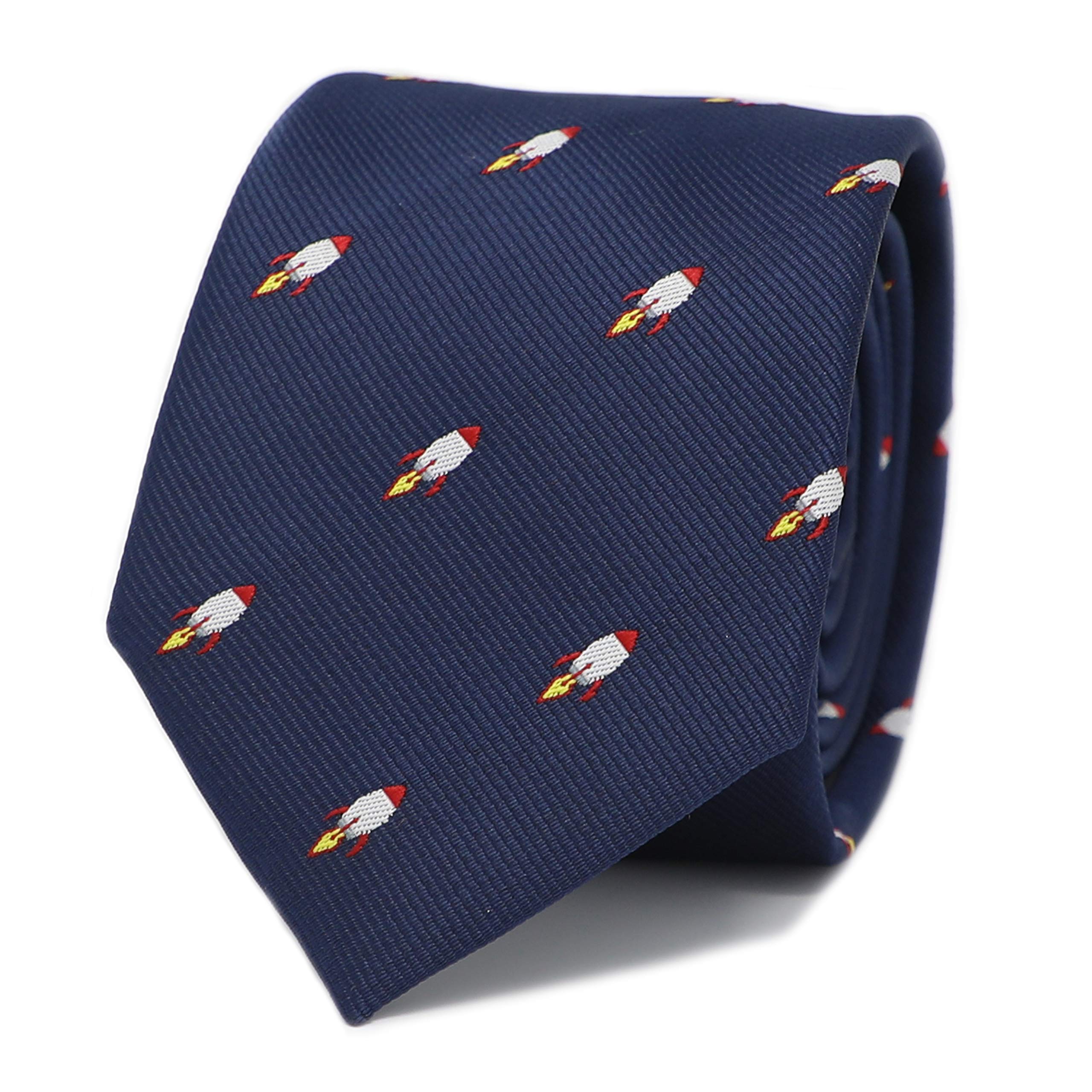 MENDEPOT Space Ties Airplanes Necktie Astronaut UFO Tie Men Birthday Father's Day Gift