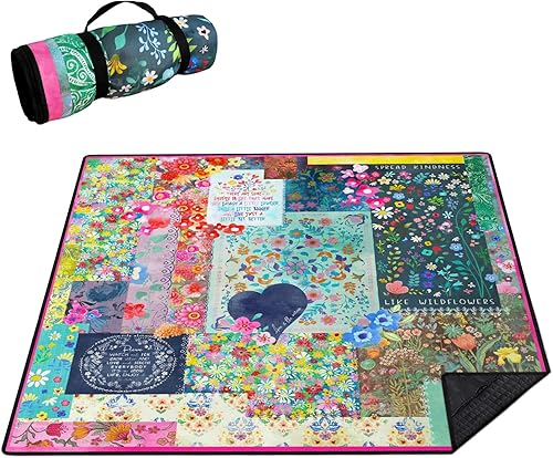 Mantas de picnic impermeables plegables extra grandes, 80 x 80 pulgadas, manta de playa al aire libre, impermeable, a prueba de arena, 3 capas