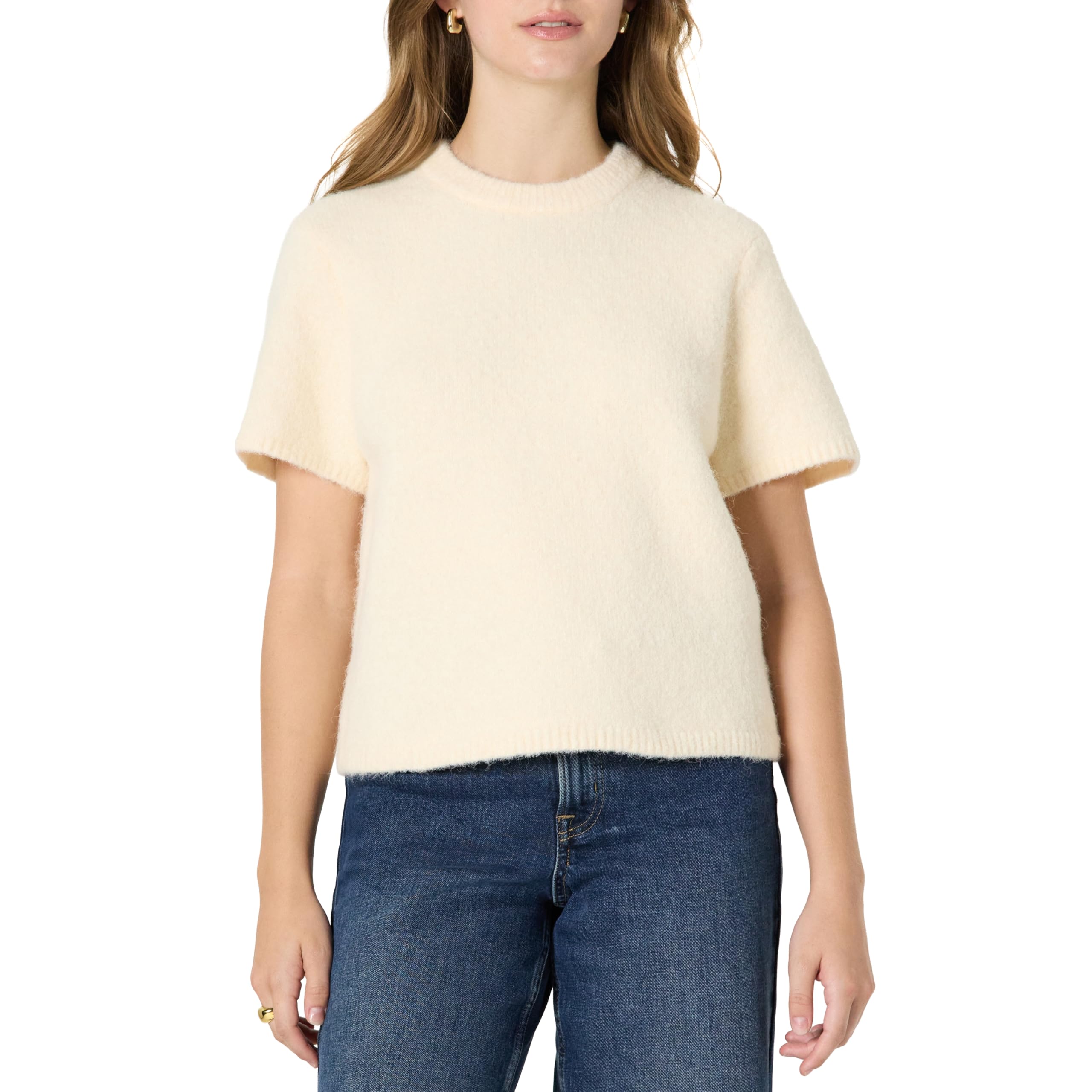 Amazon Essentials Demis Pick Womens Relaxed-Fit Faux Mohair Short Sleeve Sweater Top