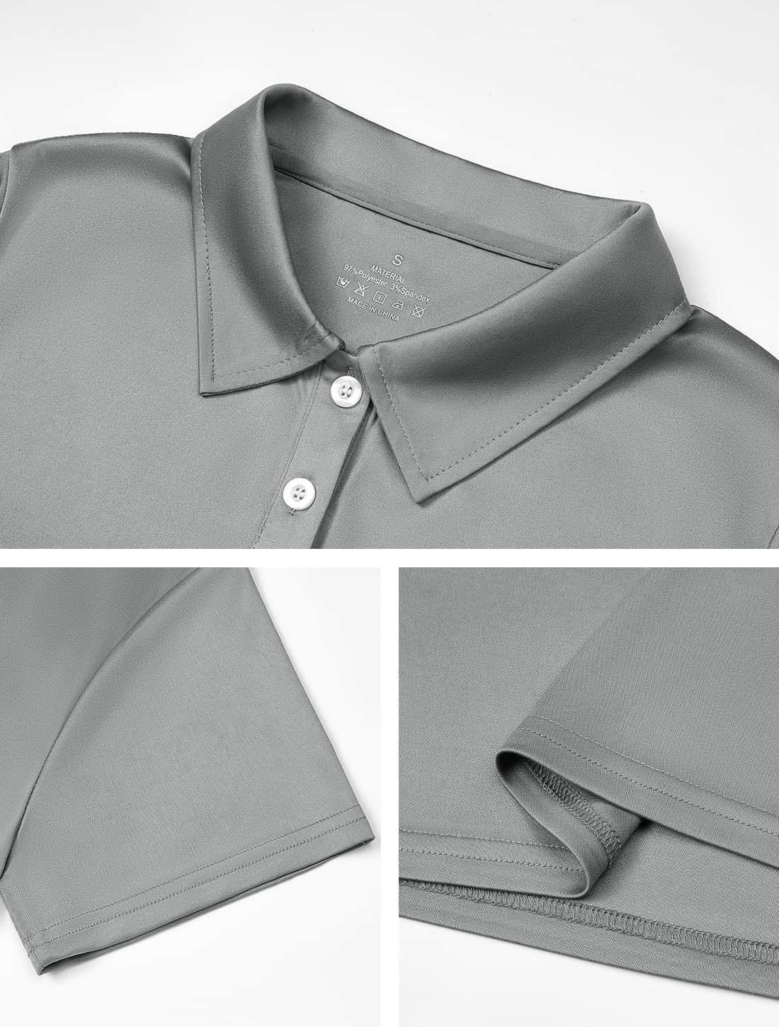 Women's Polo Tee Dry Fit Golf Shirt Moisture Wicking Short Sleeve Sport Activewear Golf Polo Tops Collar with Buttons Workout - Image 5