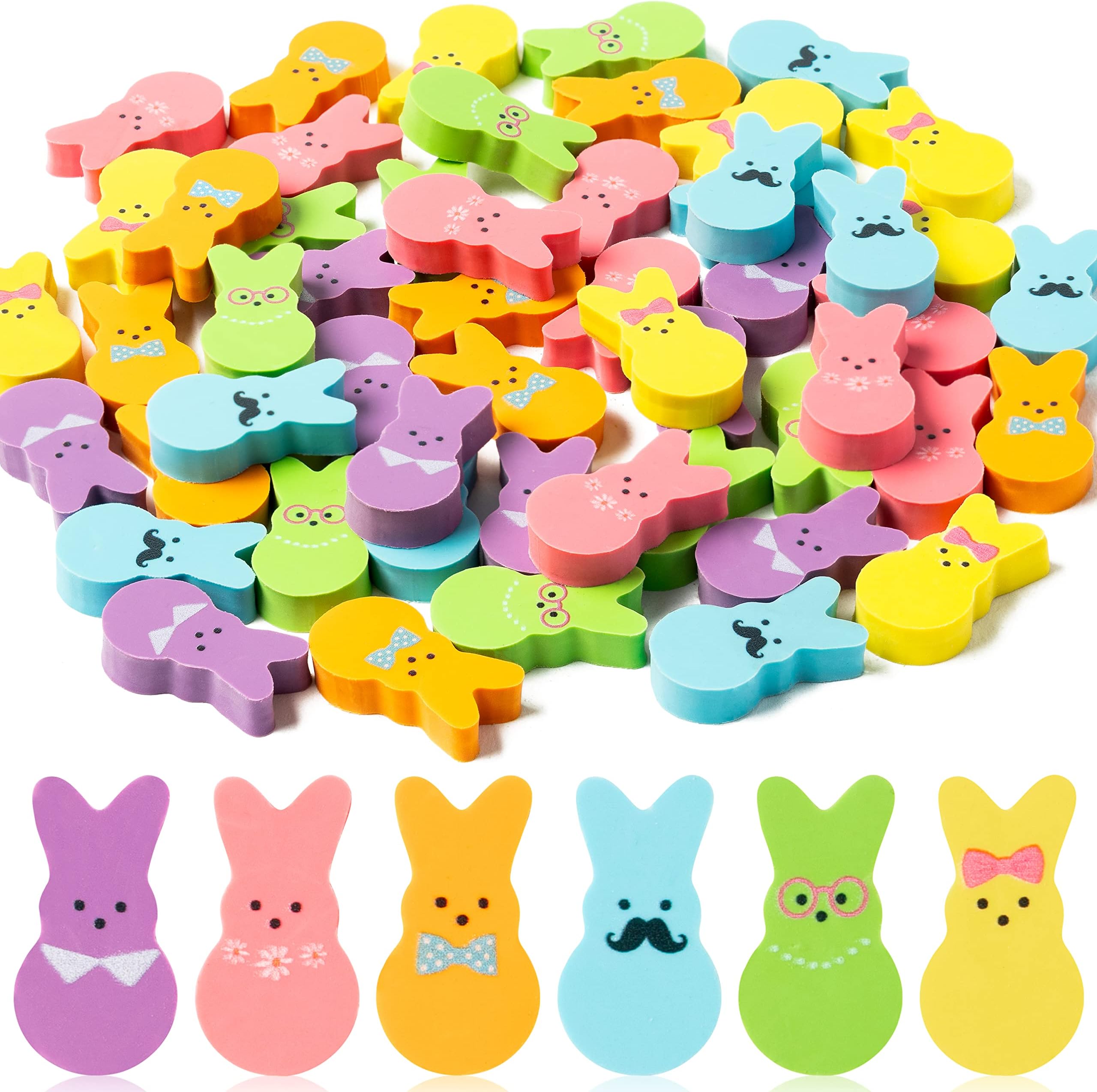 DGjianfei 60PCS Easter Mini Eraser for Kids Bulk Small