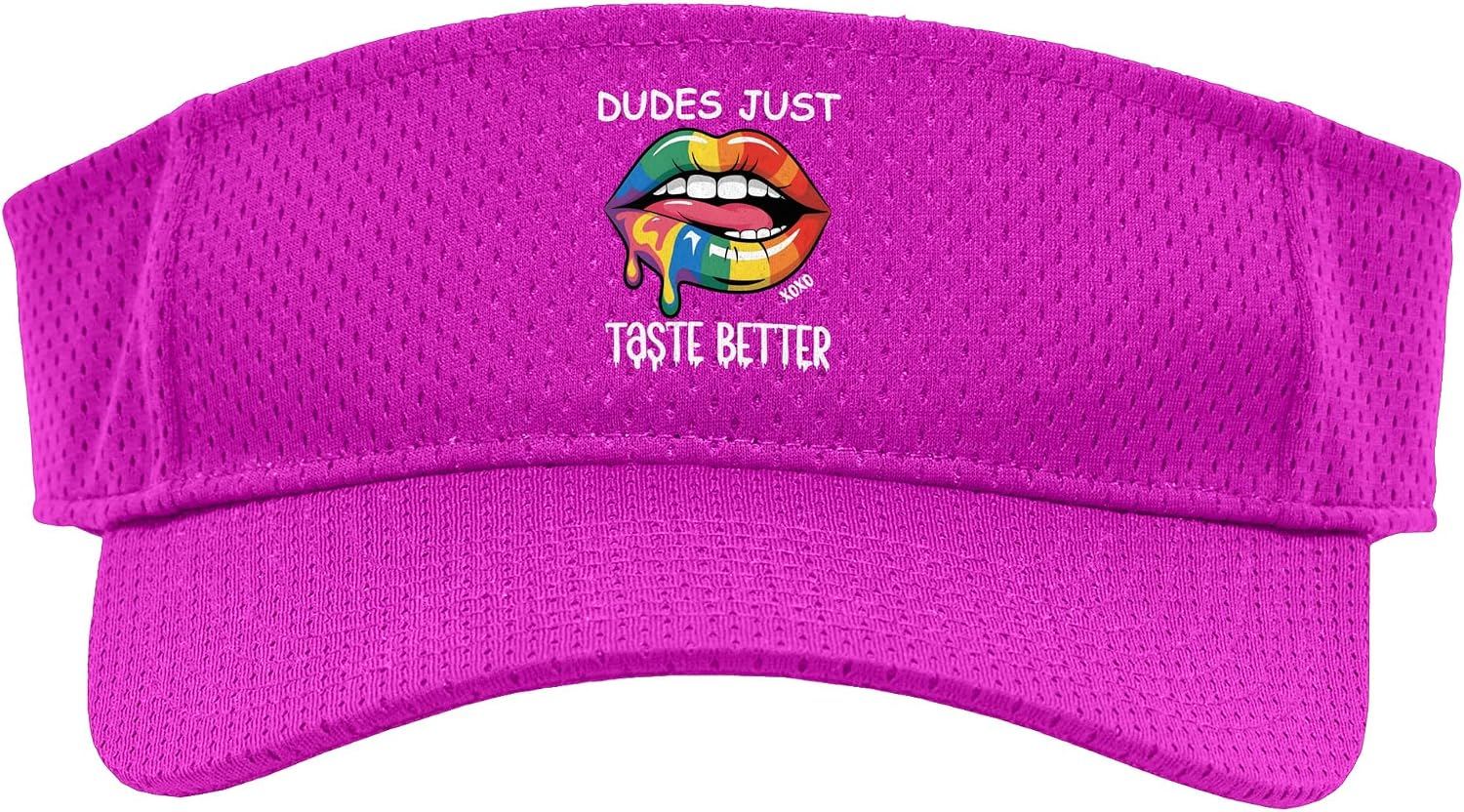 Dudes Just Taste Better Lips Men Dirty Gay Pride Stuff LGBTQ Sport Sun Visor