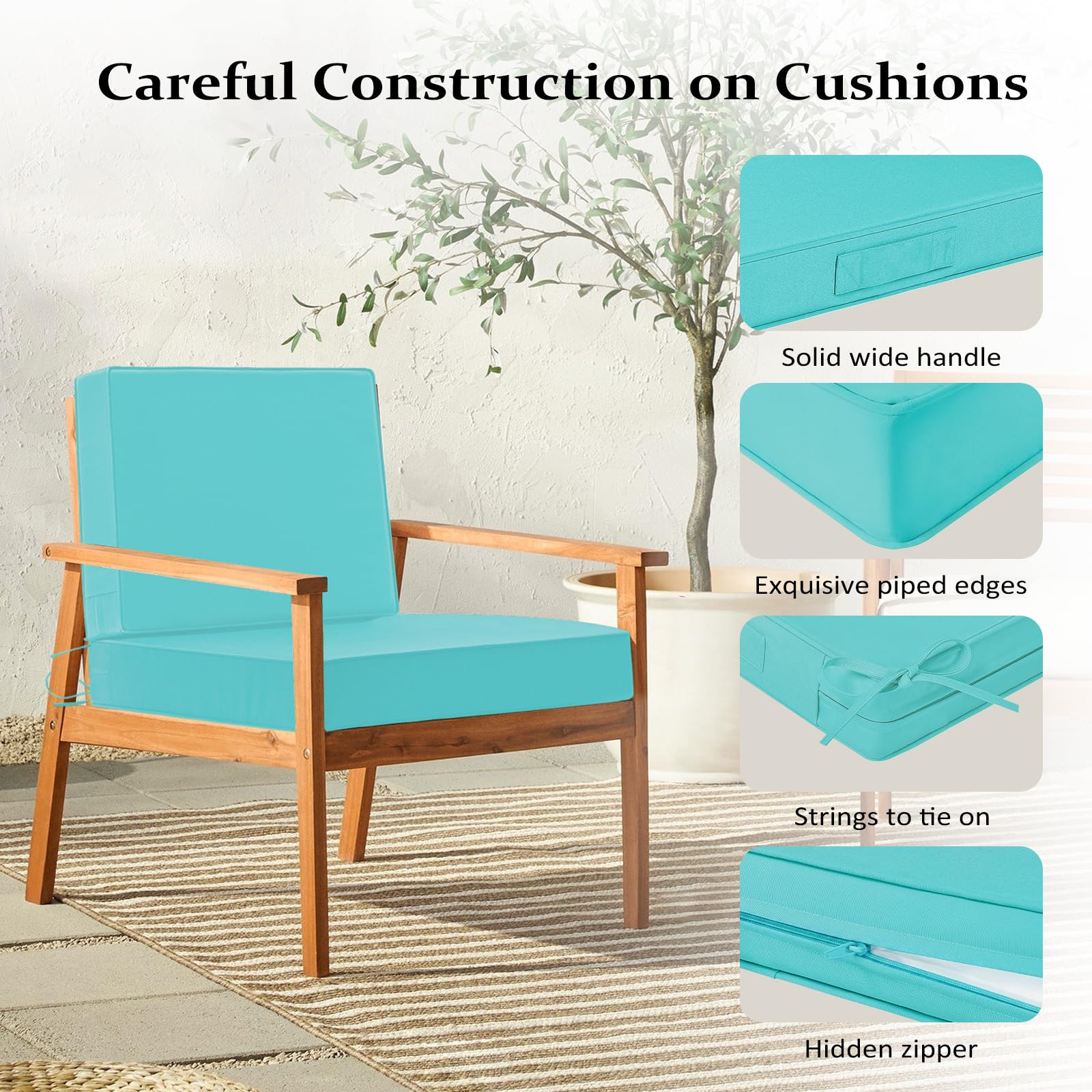 Best Patio Chair Cushions for 2026: 5 Vetted Picks 4 Cozyide 22x22 Outdoor Cushions for Patio Furniture, Waterproof Outdoor Chair Cus - product photo