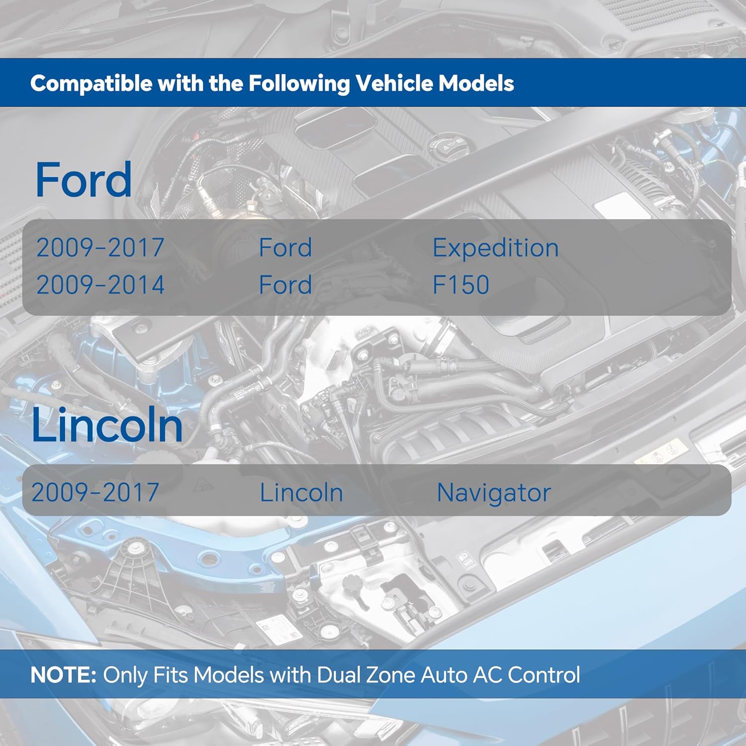 BL3Z-19E624-A HVAC Blower Motor Resistor with Wire Harness Compatible with 2009-2017 Expedition/Navigator 2009-2014 F150 Replace YH-1829 RU893