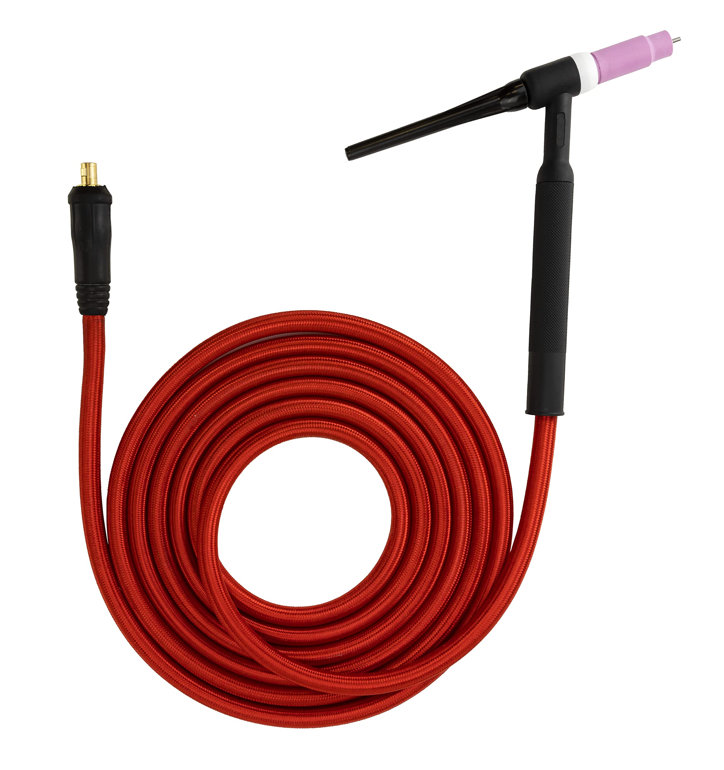 17F Series - 150 Amp - Air Cooled - Flexible Head TIG Torch - 12.5 feet 1-Piece SÜA®Flex Cable - INLINE Gas Dinse 10-25 Connector - (Welders with Gas Solenoid)