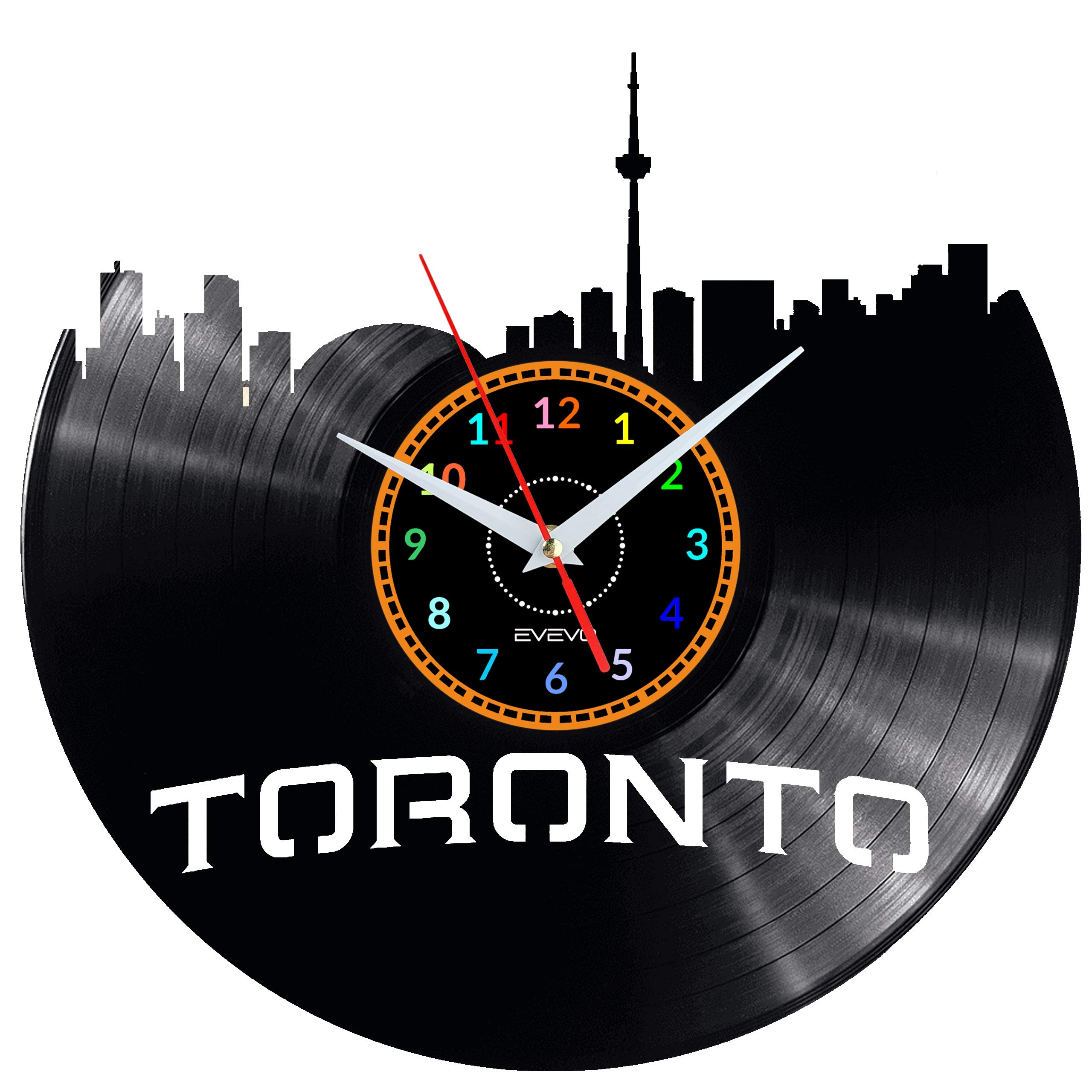 Horloge Murale Vinyle Toronto Décoration Salon et Bureau