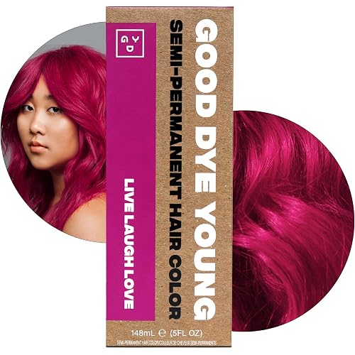 Good Dye Young Semi-Permanent, Magenta Hair Dye, 5 FL OZ, Live Laugh Love | Vegan and Cruelty-Free Hair Dye, True Magenta, Lasts up to 16-24+ Washes, Non-Damaging Conditioning Hair Color