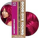 Good Dye Young Semi-Permanent Hair Color, Vegan and Cruelty-Free Magenta Pink Hair Dye, Last up to 24 Washes, Non-Damaging Conditioning Hair Color (5FL OZ, Live Laugh Love)
