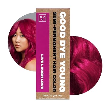 Good Dye Young Semi-Permanent, Magenta Hair Dye, 5 FL OZ, Live Laugh Love