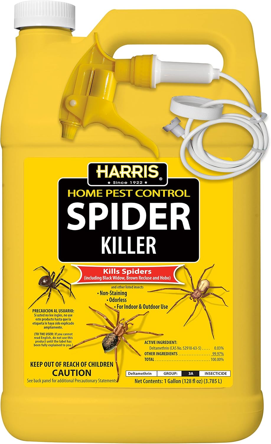 Harris Spider Killer, Liquid Spray with Odorless and Non-Staining Formula (128oz)
