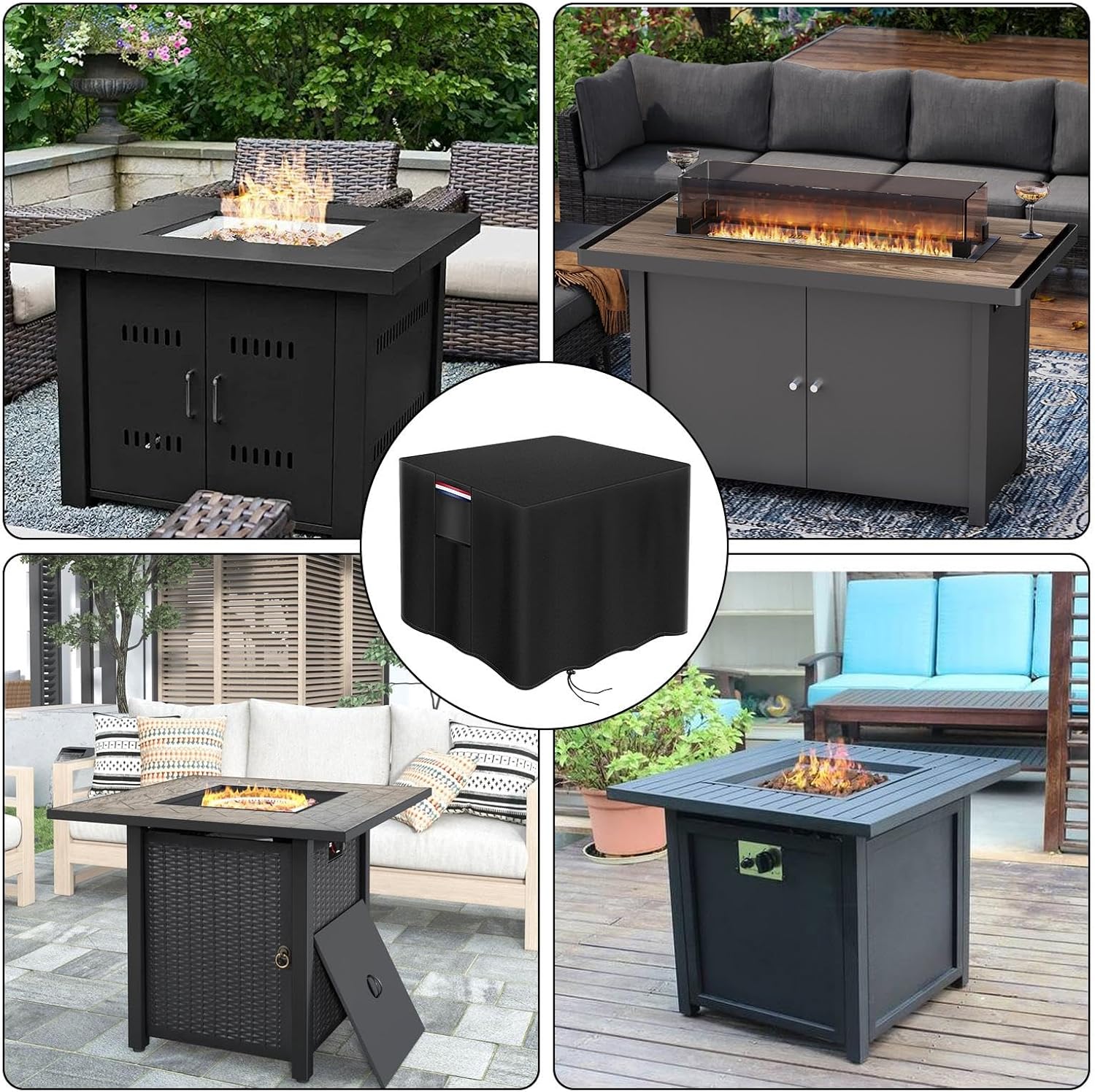 Outdoor Rectangular Fire Pit Cover Patio Fire Pit Cover - Waterproof Table Cover for Fire Pit Protection | Waterproof Fire Pit Cover Design Waterproof Fire Pit Cover Waterproof Fire Pit Cover