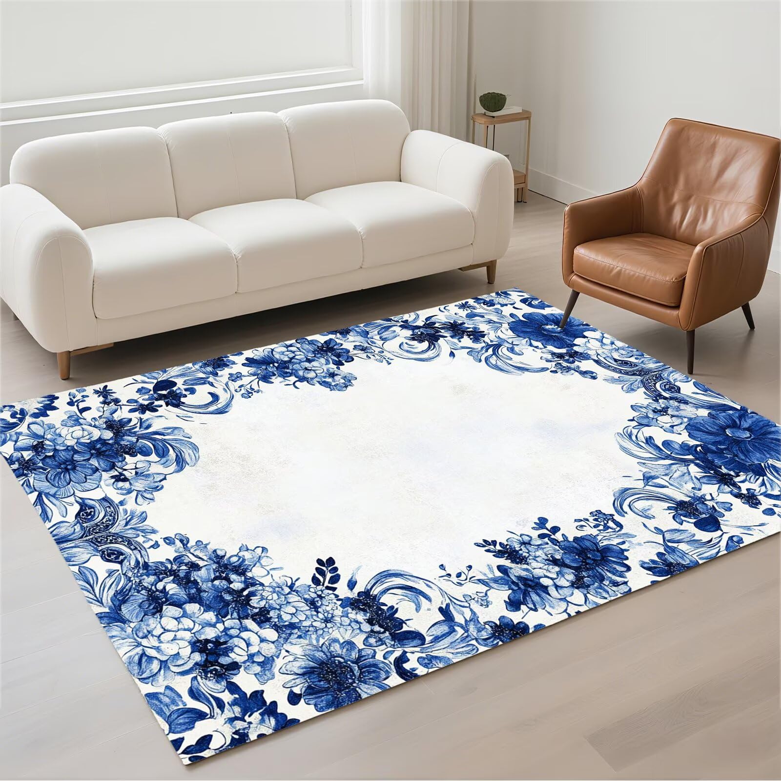 Tapis lavable en machine 140x200cm imperméable et antidérapant avec finition pile bouclée moderne