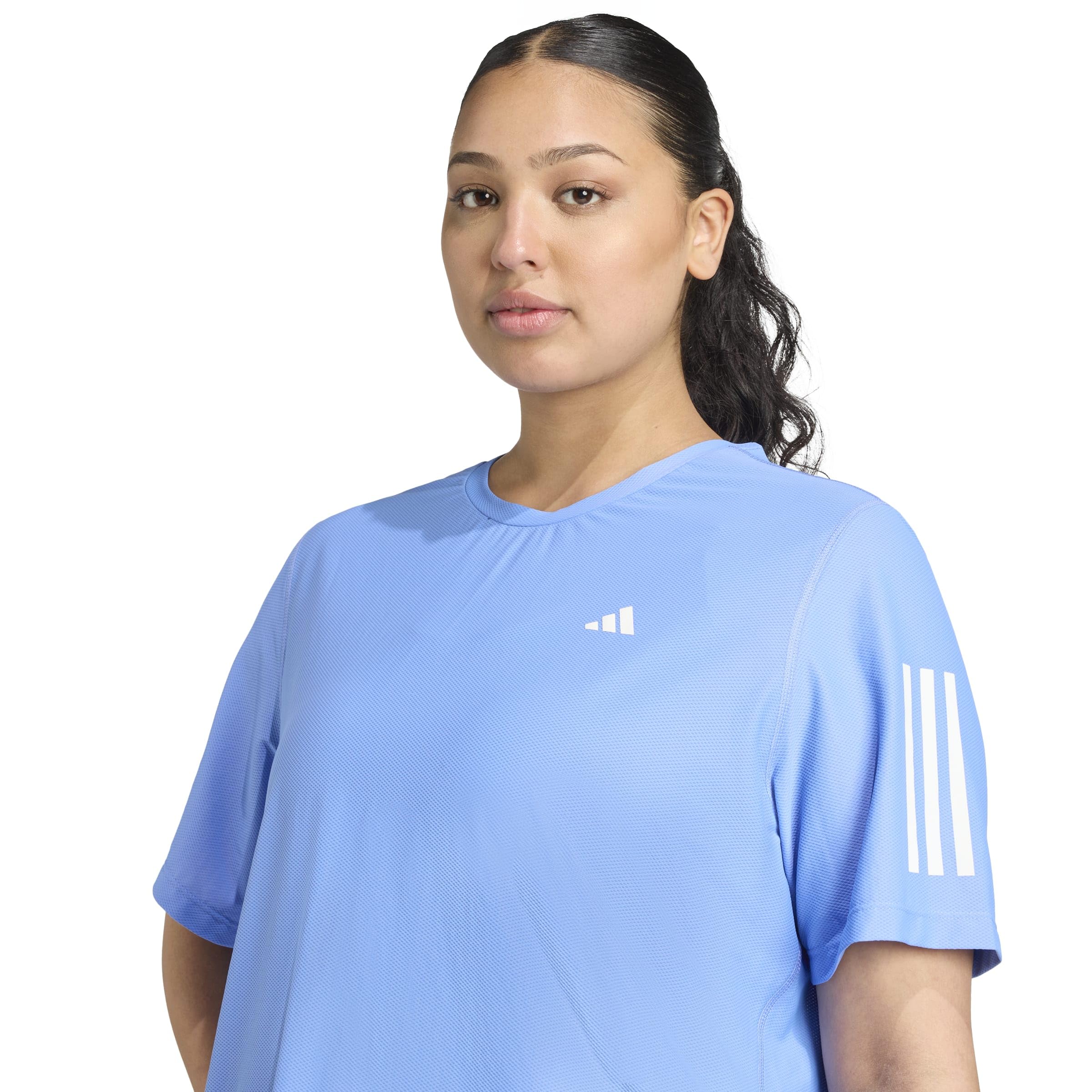 adidas Kobiety Own The Run Tee (Plus Size), blue fusion, XL Plus