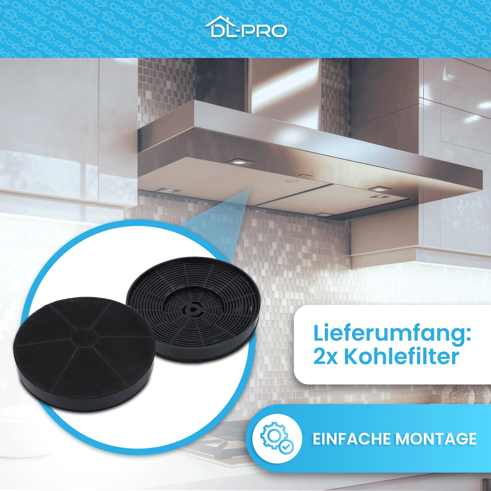 4 Filtri A Carbone Attivo Per Cappa Diametro 175 Mm – Compatibili Respekta MIZ0031, Bomann KF568, Exquisit CF100, PKM CO4