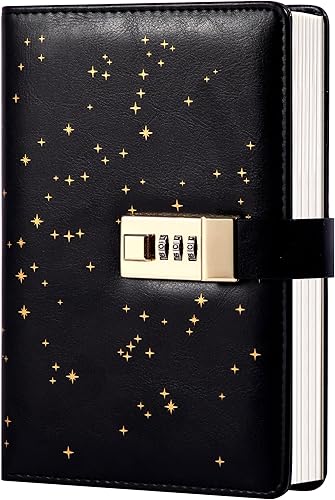 Vista 17 de CAGIE Diario con candado para niñas, kit de diario rayado rellenable A5 con contraseña y candado, lindos regalos de Navidad y cumpleaños para niñas