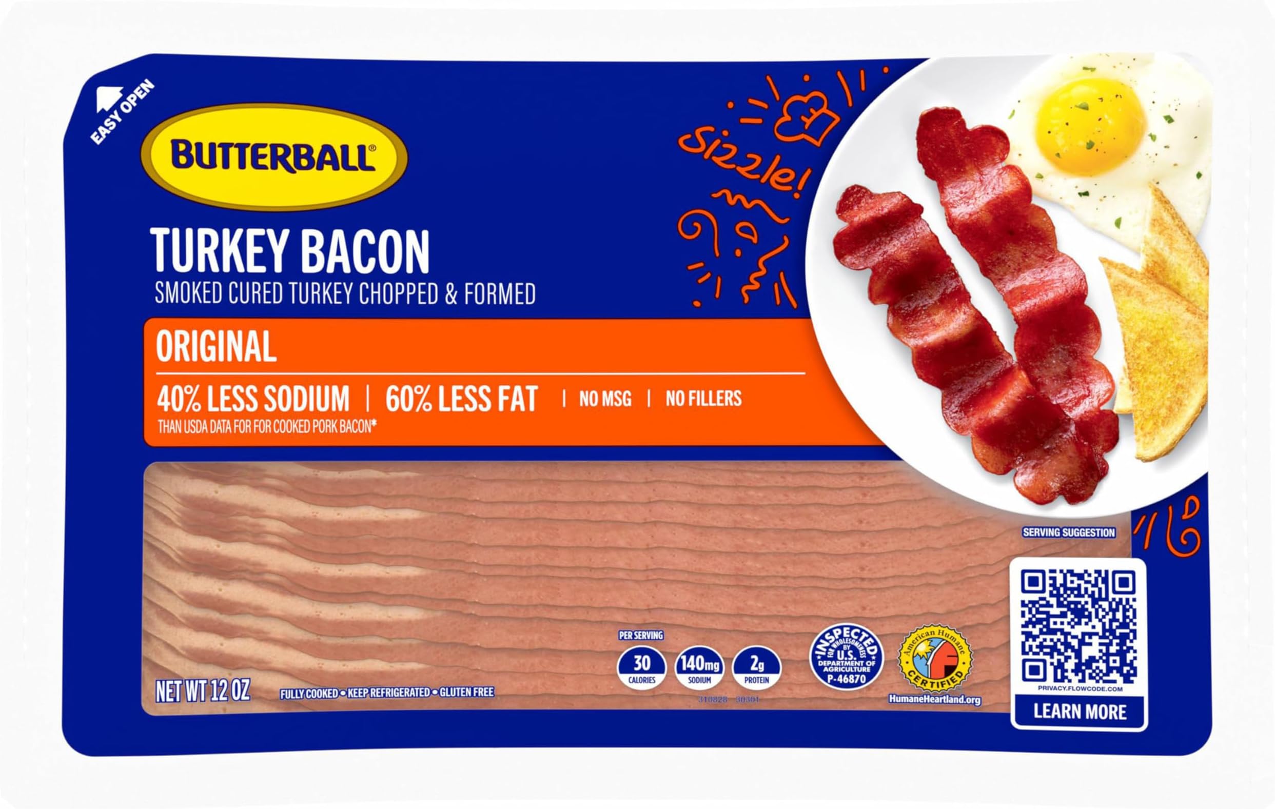 Turkey Bacon, 12 oz