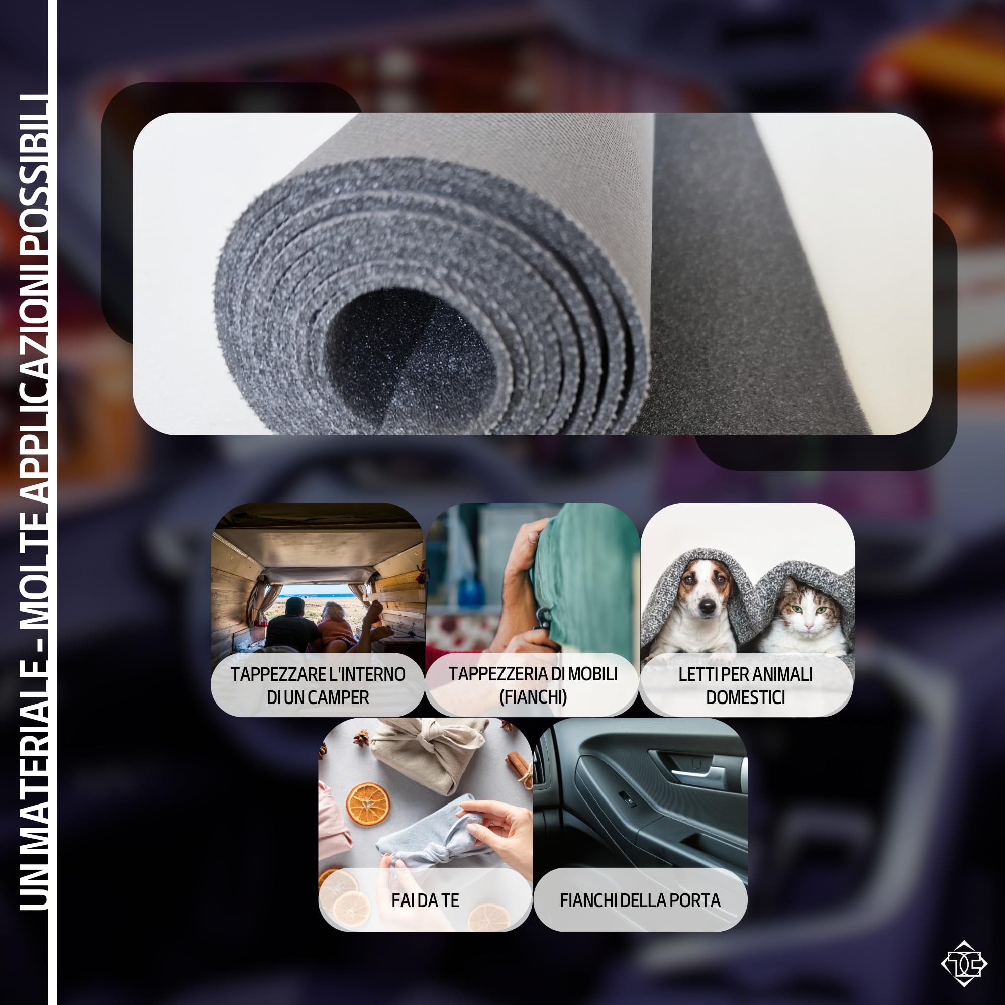 TAPHICEROS Tettuccio Per Auto, Grigio Scuro, 400cm x 180cm, Venduto Al Metro Tetto Per Rivestimento Auto, Ristrutturazione, Rivestimento Interno, Tessuto Per Auto, Caravan, Barca, Campeggio, Fai Da Te
