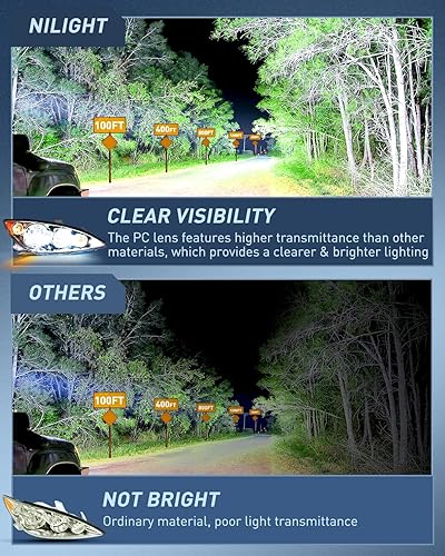 Miniatura 3 de Nilight Conjunto de faros delanteros compatible con Toyota Camry LE XLE SE 2005 2006, carcasa cromada, reflector ámbar, lente transparente mejorada,