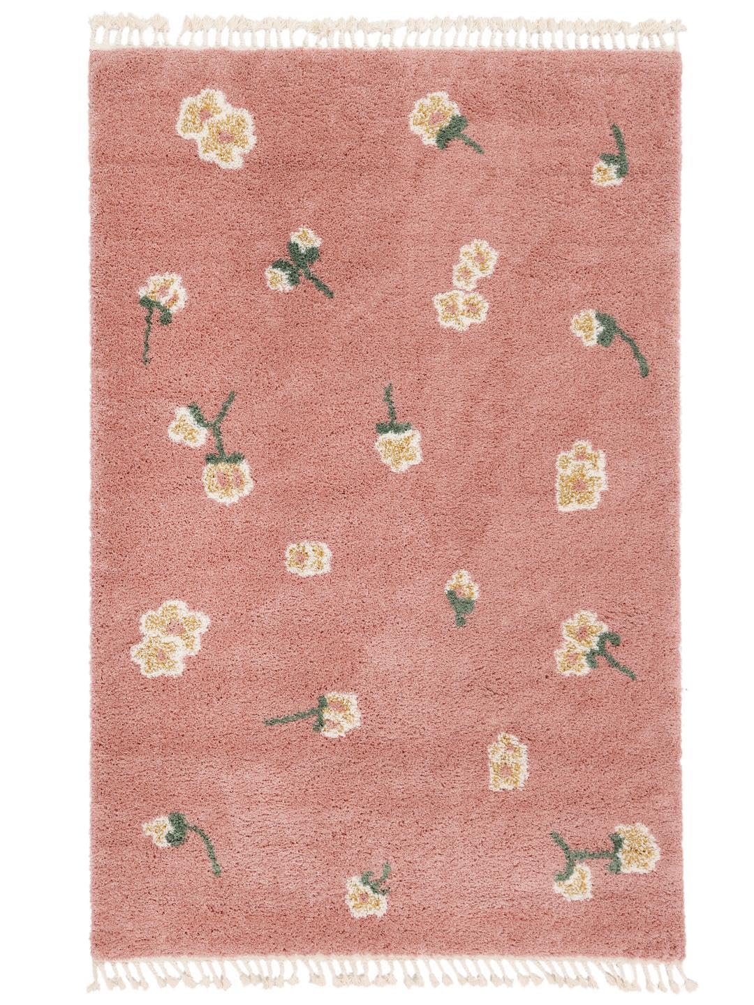 RugVista Linnea Tappeto per bambini, 200 x 300 cm, Rosa | Moderni, Rettangolare, Pelo medio, Lavabile solo a secco, Oeko-Tex 100, Senza sostanze chimiche pericolose, Soggiorno