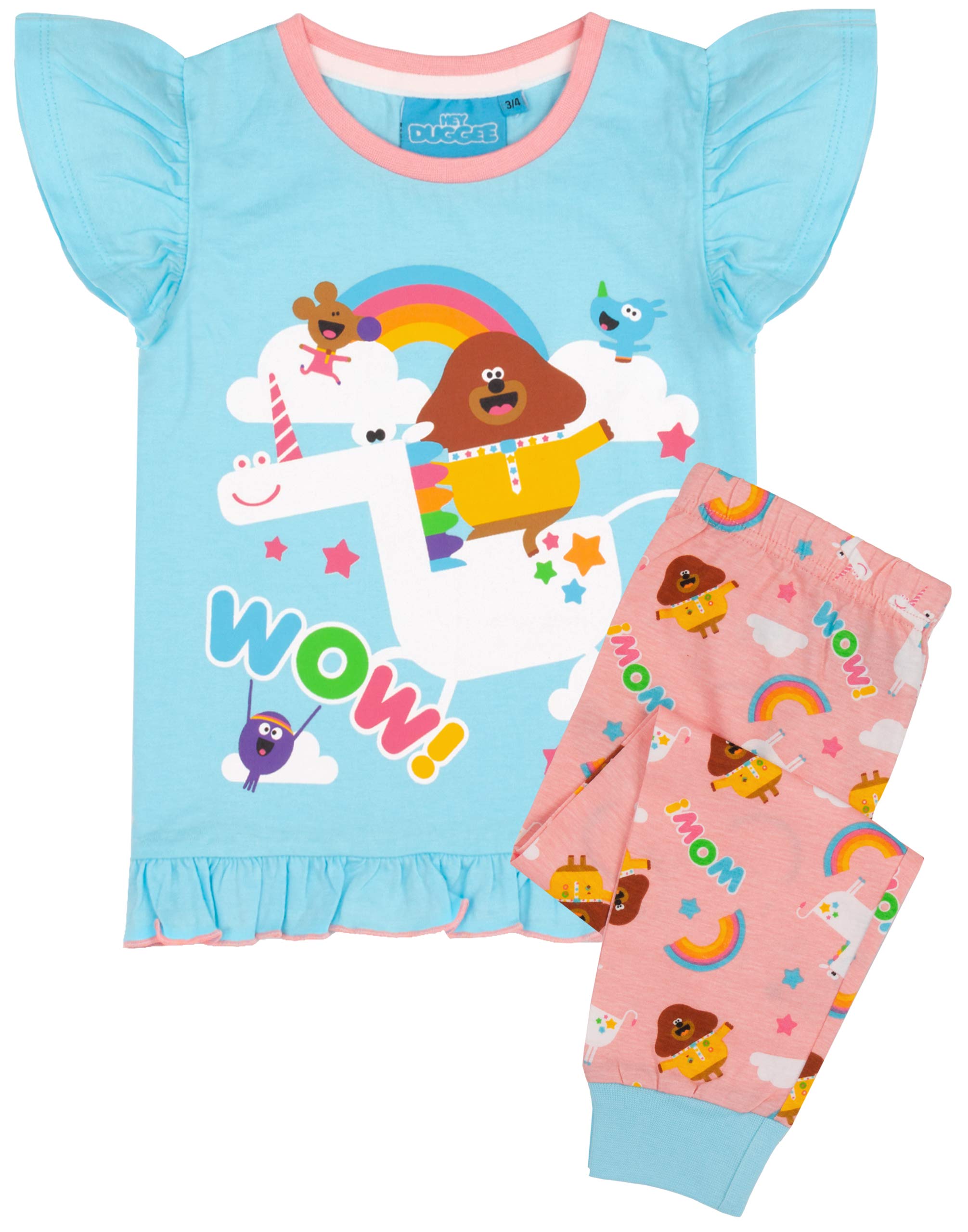 Hey Duggee (3-4 Years) Short Sleeve Long Leg Pyjama Set (Girls Blue)
