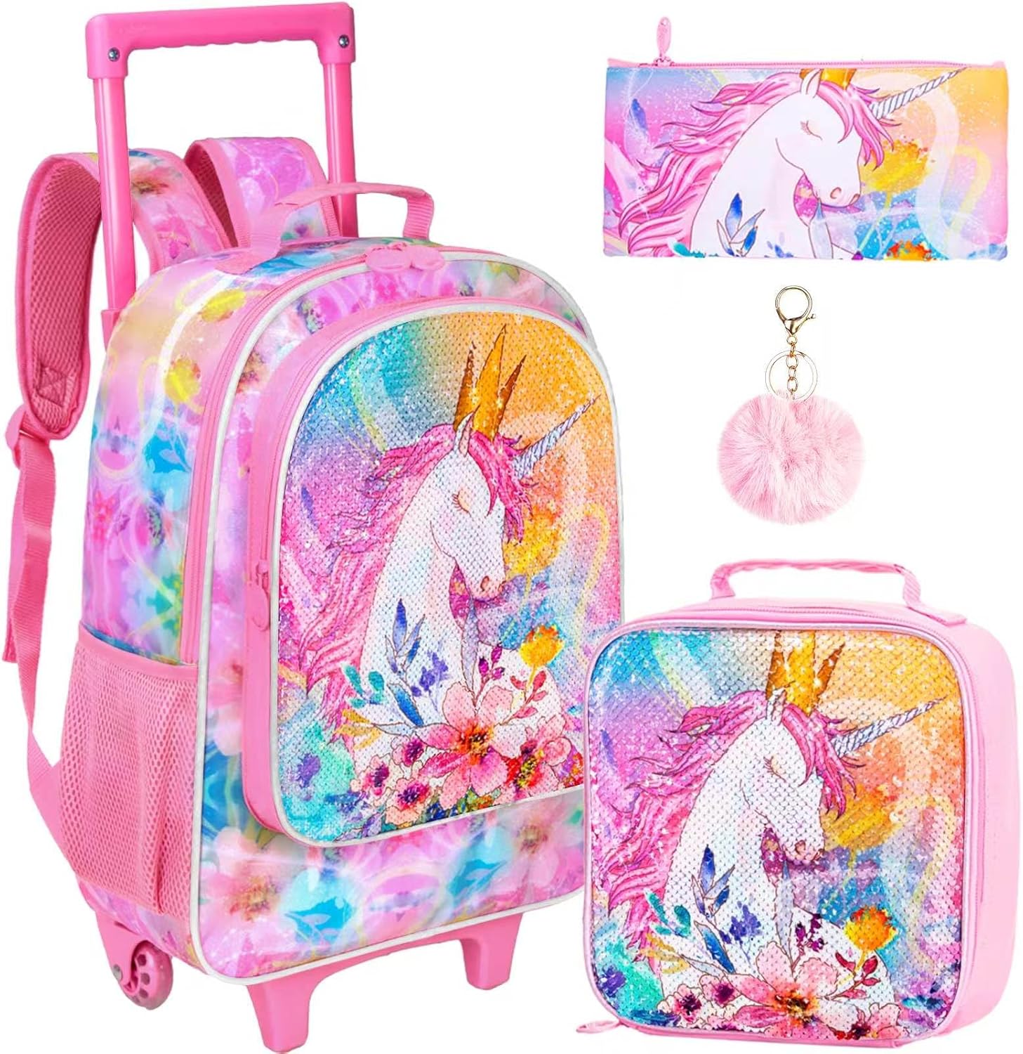 CCJPX 3PCS Kids Rolling Backpack for Girls, Unicorn Jamaica Ubuy