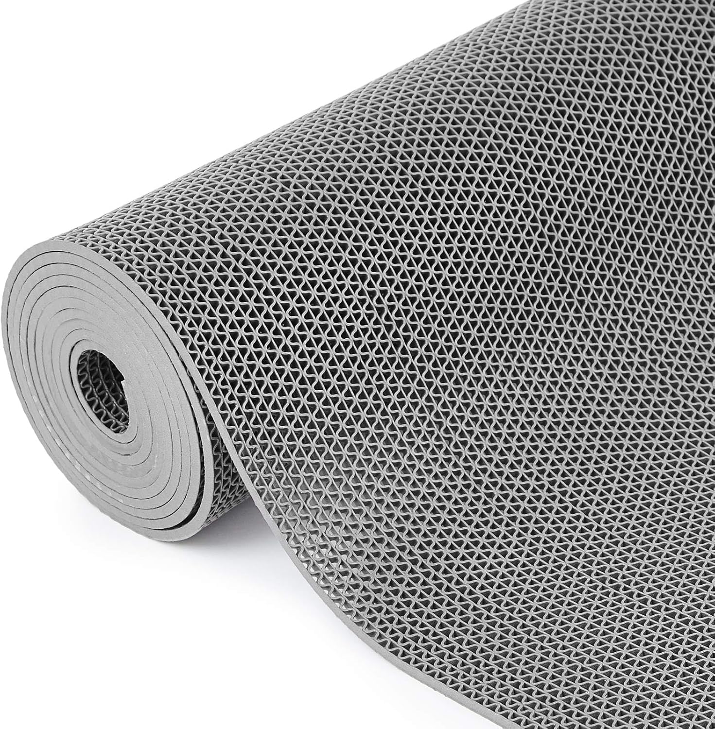 Tinideya 1.3x16.4 ft Non‑Slip Pool Drainage Floor Mat, Commercial & Indoor Wet Area Anti‑Slip PVC Water Drainage Mat, Cut‑to‑fit Pool, Bathroom, Garage PVC Mesh Flooring, Grey