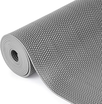 Tinideya Non Slip Drainage Mat Anti Slip Pool Floor Mat 0.2'' Thick Outdoor Indoor Doormat PVC with Holes Grease Resistant for Bathroom Garage Basement Backyard Commercial Kitchen 1.3x10ft