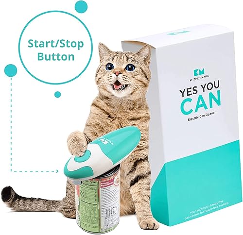 Miniatura 15 de Kitchen Mama Abrelatas eléctrico automático: abre tus latas con una simple pulsación de botón, automático, manos libres, borde liso, funciona con