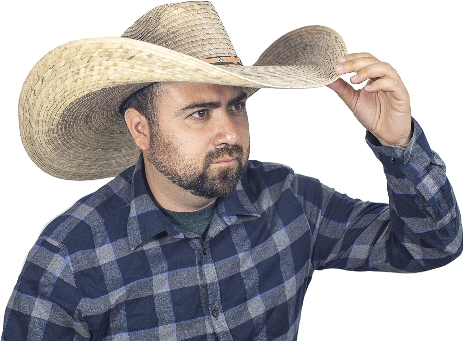 Mexart Oversized Cowboy Wide Brim Straw Hat Natural | Sombrero de Palma Grande Natural