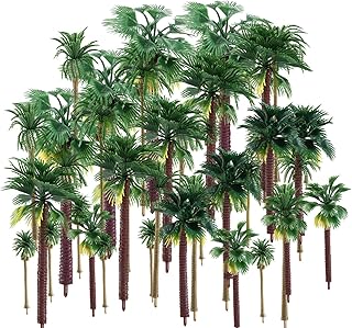 trounistro 30 Pieces Model Trees Model Coconut Palm Tree Train Scenery Miniature Landscape Scenery Diorama Models Architecture Trees