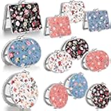 24 Pcs Compact Mirror for Purse Bulk Small Flower Pocket Mirror Folding Floral Retro Vintage Valentine's Day Gifts for Women Makeup Travel Tea Party Birthday Holiday(Silver Edge)