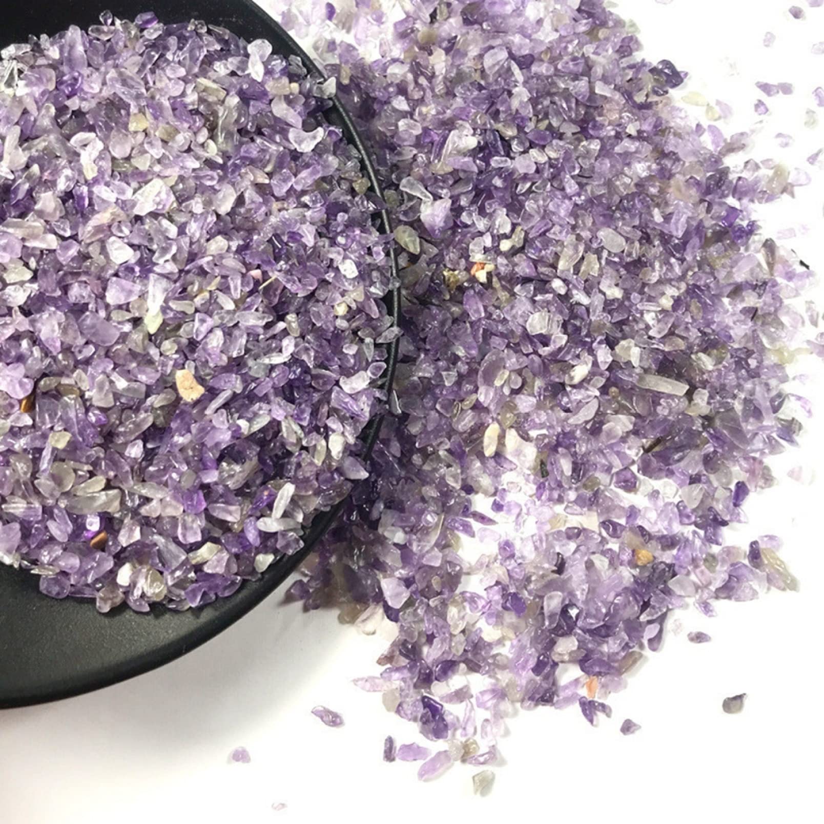 Plein de Textures Poudre d'améthystes Naturelles, 100g, 2-5mm, Cristal, Gravier, Roche, gemme Brute, décoration de bonsaï for Aquarium