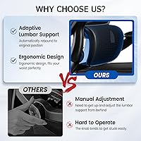 Vista 3 de Silla de oficina ergonómica, silla de escritorio ergonómica de malla transpirable con soporte lumbar, reposabrazos abatibles, sillas de computadora