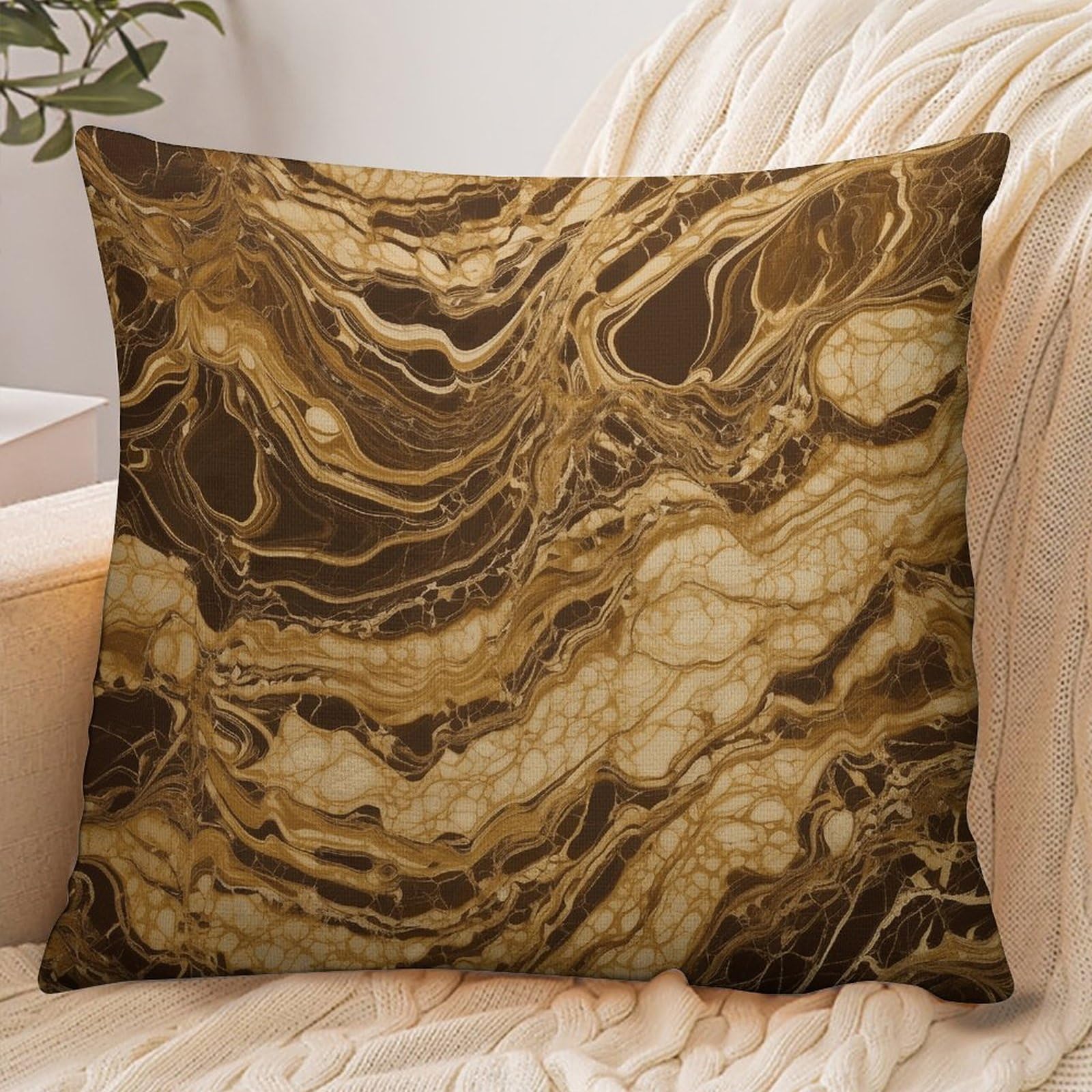 Fekiloot Style Golden Marble Pillowcase Pillow Sham Pillow Case