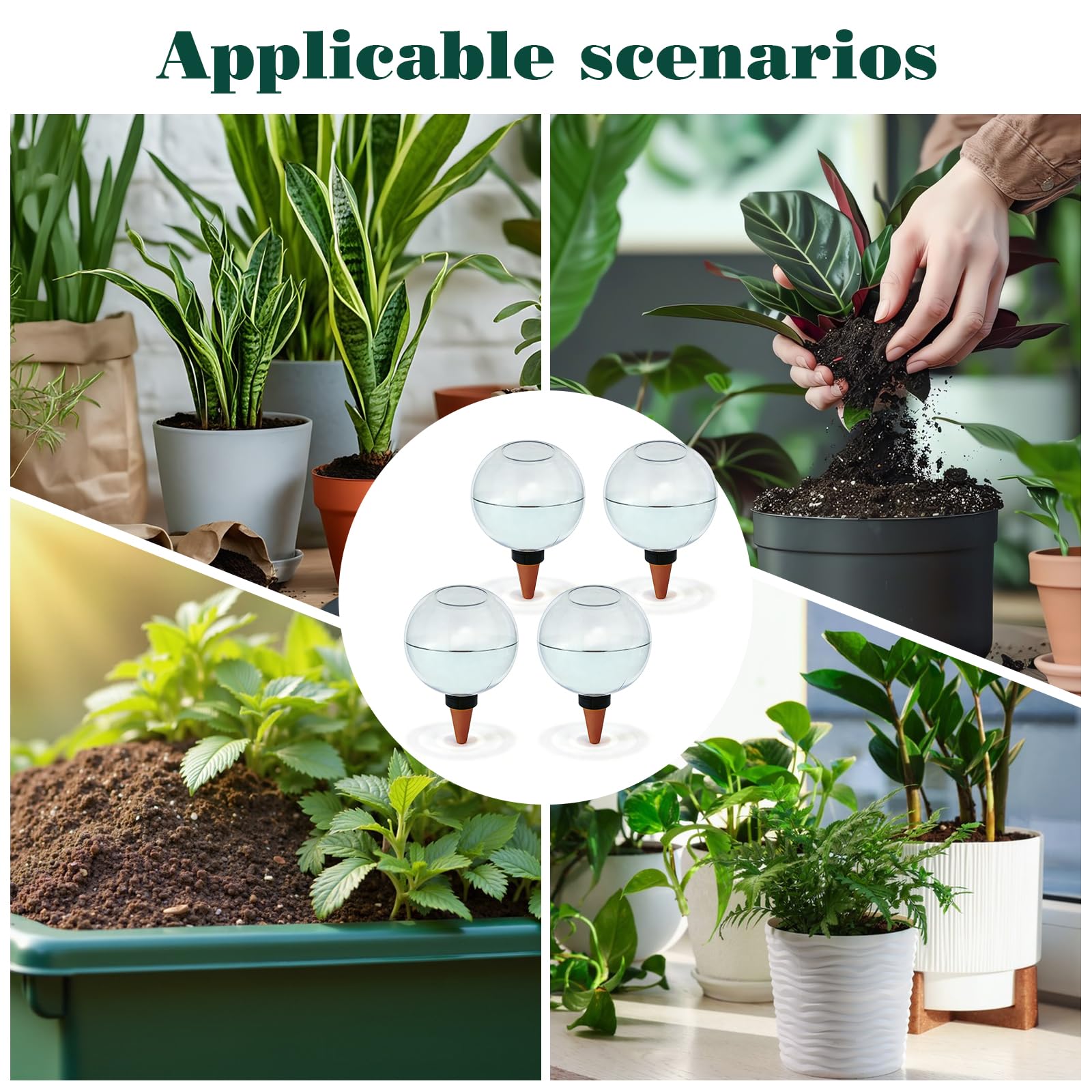 Lot de 6 boules d'irrigation pour plantes - 500 ml - Auto-arrosage - Grande boule d'arrosage - Distributeur d'eau pour plantes - Arrosage automatique des plantes de chambre et plantes de jardin