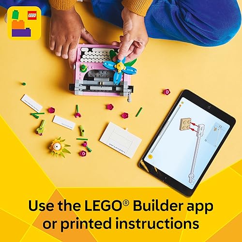 Miniatura 7 de LEGO Creator 31169 - Máquina de escribir 3 en 1 con flores, juguete de construcción con 3 opciones de construcción, máquina de escribir, maceta con