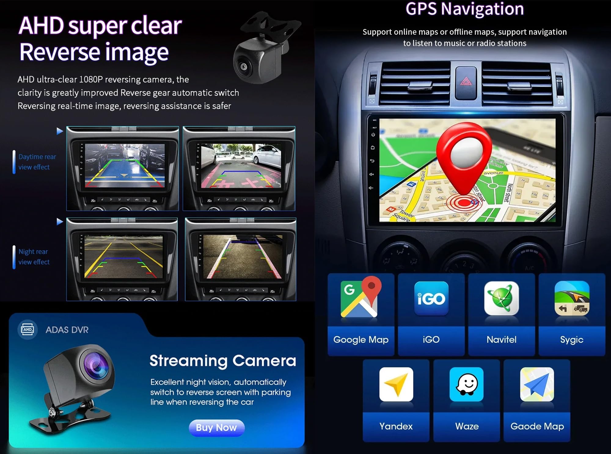 Autoradio da 9 pollici con Android 15 per FIAT 500 2016 2017 2018 2019,lettore multimediale per auto con GPS,comandi al volante,telecamera di retromarcia,Bluetooth,vivavoce,DVR,telecamera HD,schermo