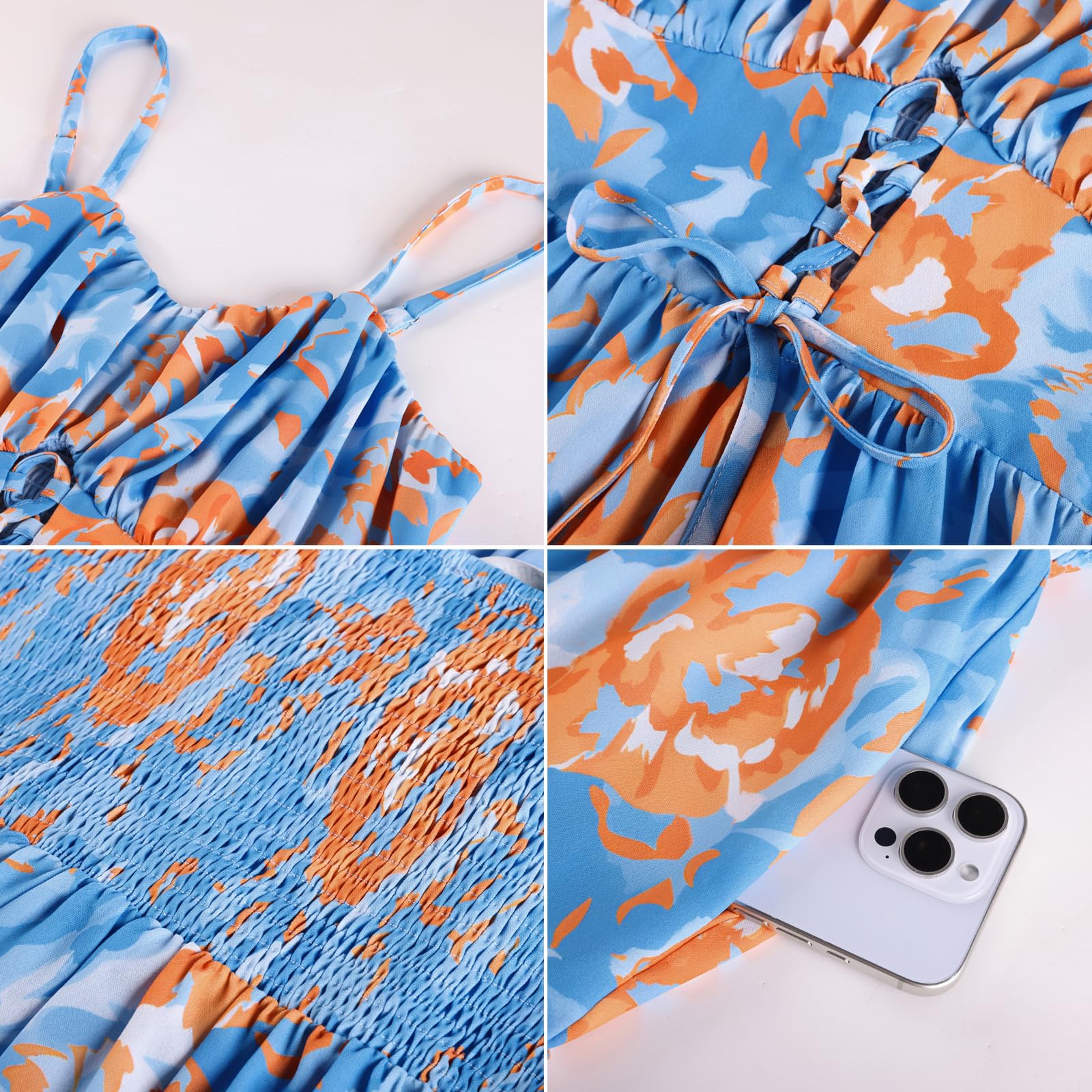 GRACE KARIN Mujer Vestido De Verano con Tirantes Corte En A Cintura Delantera Hueca
