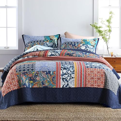 Vista 34 de Secgo - Juego de edredón Queen para cama - 100% algodón, edredón tamaño Queen, colcha burdeos (90 * 98 pulgadas) con 2 fundas de almohada, colcha