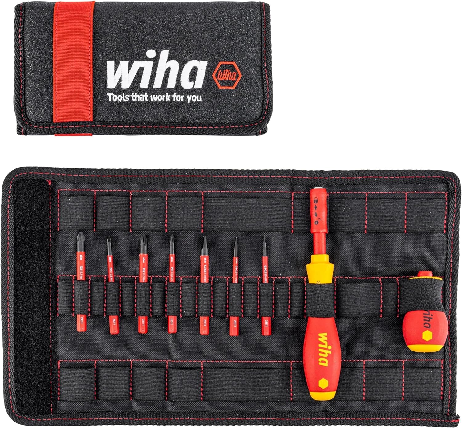 Juego de destornilladores y bits slimVario® 2831 T9 SET 9-tlg slimVario; TASCHE