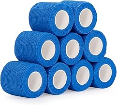 9 Rolls of Cohesive Adhesive Bandage for First Aid Elastic Bandage Cohesive Bandages for Wrist Ankle Hands 5 cm x 4.5 m (Blue)