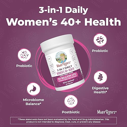 Miniatura 9 de MaryRuth Organics Probióticos 3 en 1 para la salud diaria de más de 40 para mujeres | Clínicamente probado | Suplemento de estrógeno para mujeres |