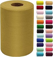 Vista 10 de Rollos de tela de tul rojo de 6 pulgadas por 100 yardas (300 pies), carrete de tela, cinta de tul para envoltura de regalos de Navidad, lazo de tutú