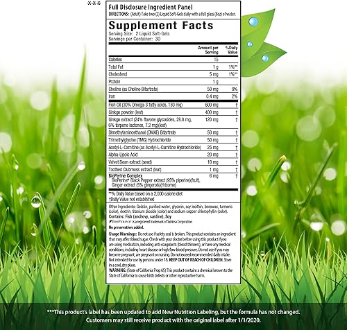 Miniatura 2 de Irwin Naturals Ginkgo Smart Potenciador cerebral nootrópico - Soporta la máxima memoria, enfoque y claridad mental con DMAE, Clubmoss, colina y