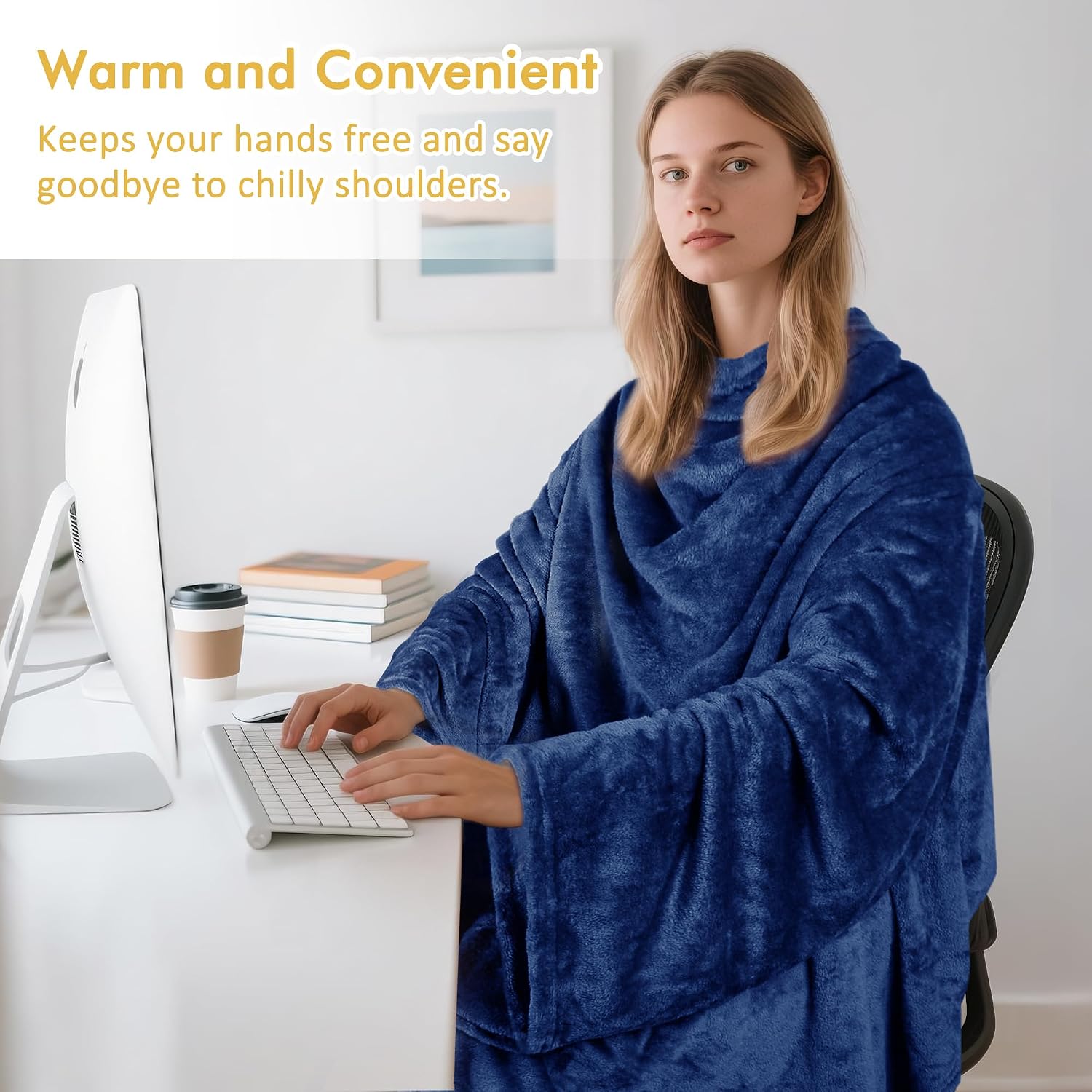 Catalonia Wearable Blanket with Sleeves & Foot Pocket for Adults | Soft Fleece Throw Wrap with Hands-Free Comfort, Perfect for Reading, TV Time & Relaxing, Christmas Gift for Women & Men