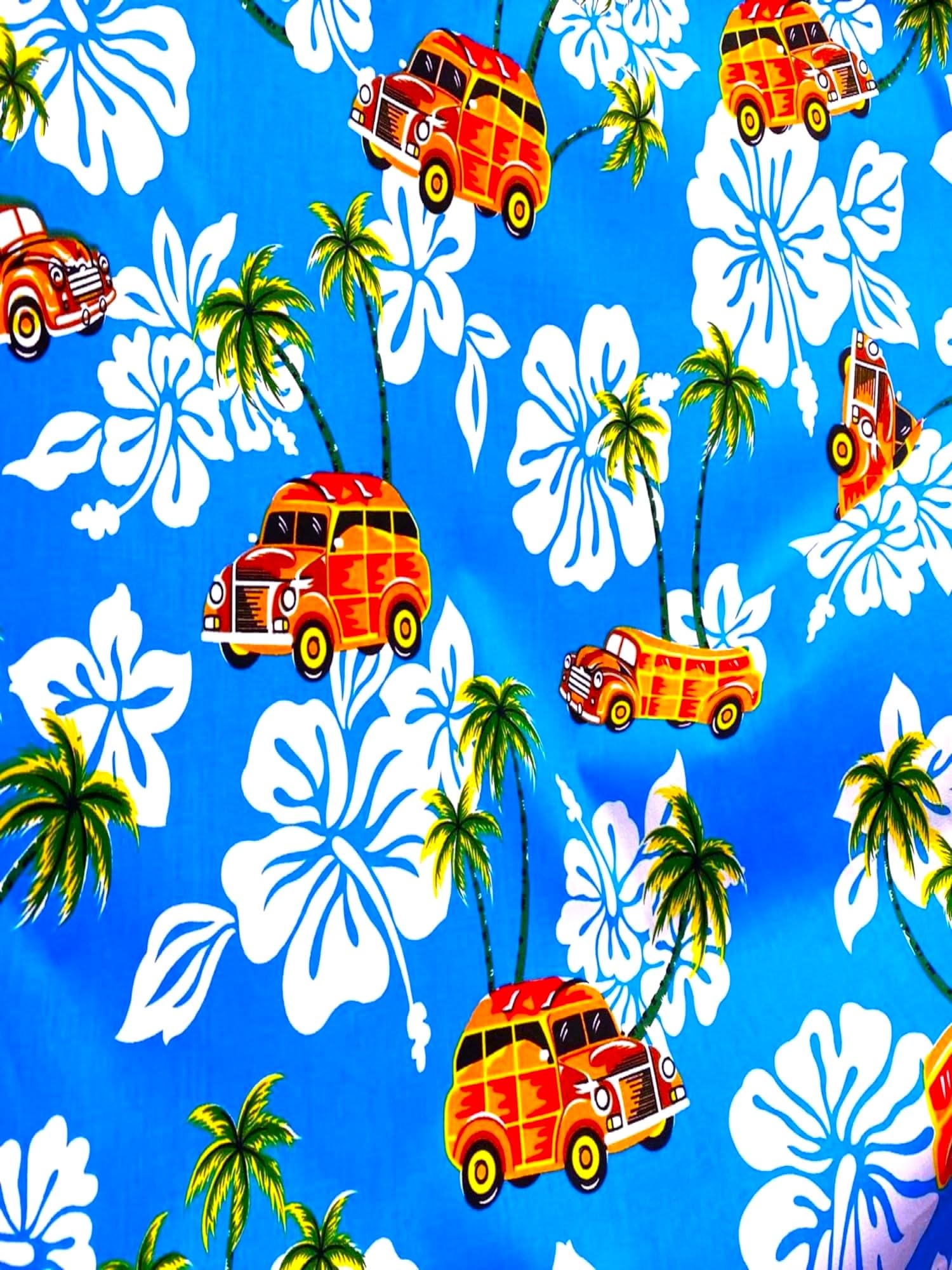 Amazon.com: Aqua Hawaiian Floral Print Poly Cotton Fabric - Sold