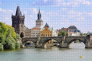 500 Pieces Czech Charles Bridge Prague Wooden Jigsaw Puzzles Valentine's Day Gift Challenging Games Adults Toys Gift Family Decoration Puzzles