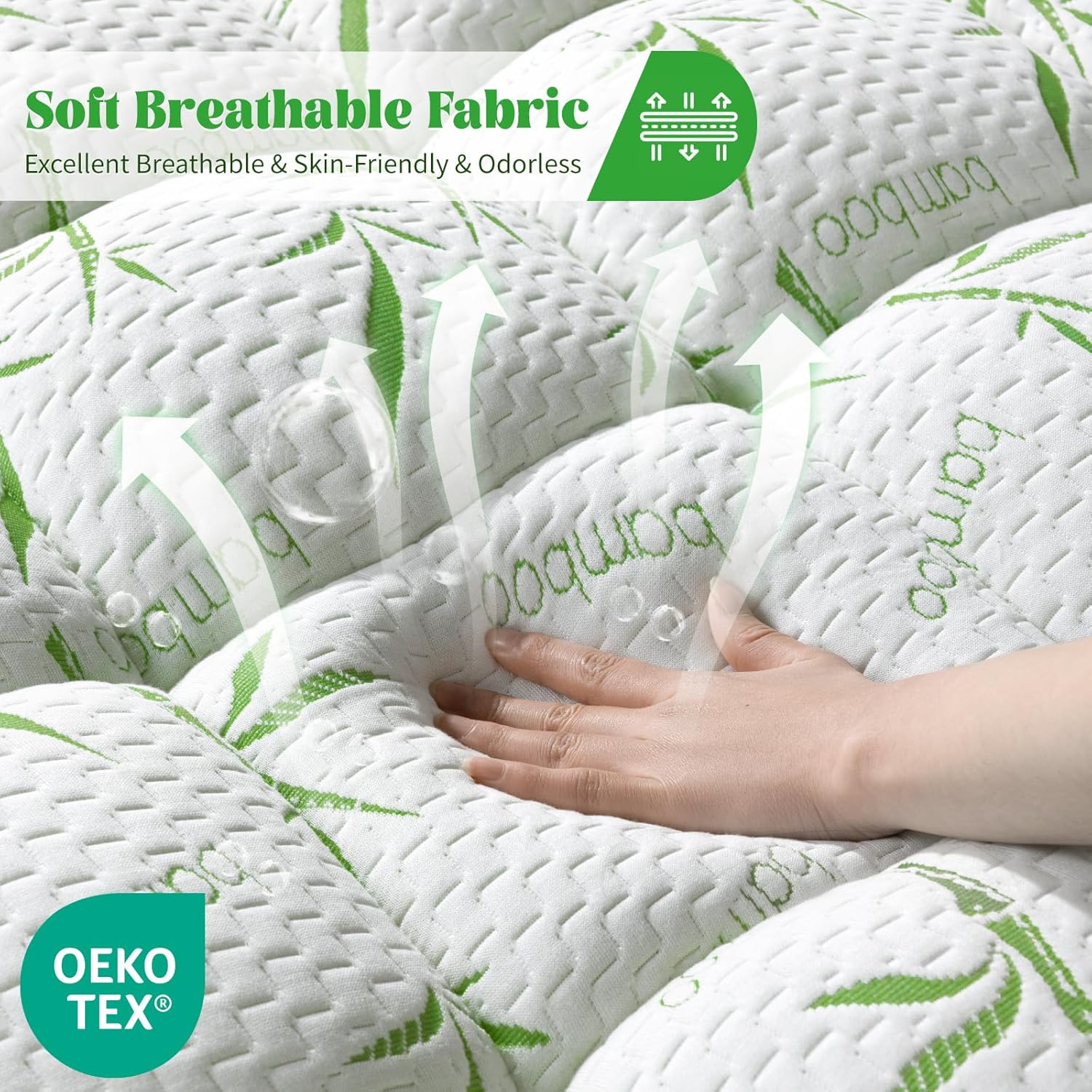 3 Inch Mattress Topper - Viscose Made from Bambu,Cooling Soft Pillow Top Mattress Pad Cover for Back Pain,Mattress Protector with 8-21 Inch Deep Pocket (39"x80")