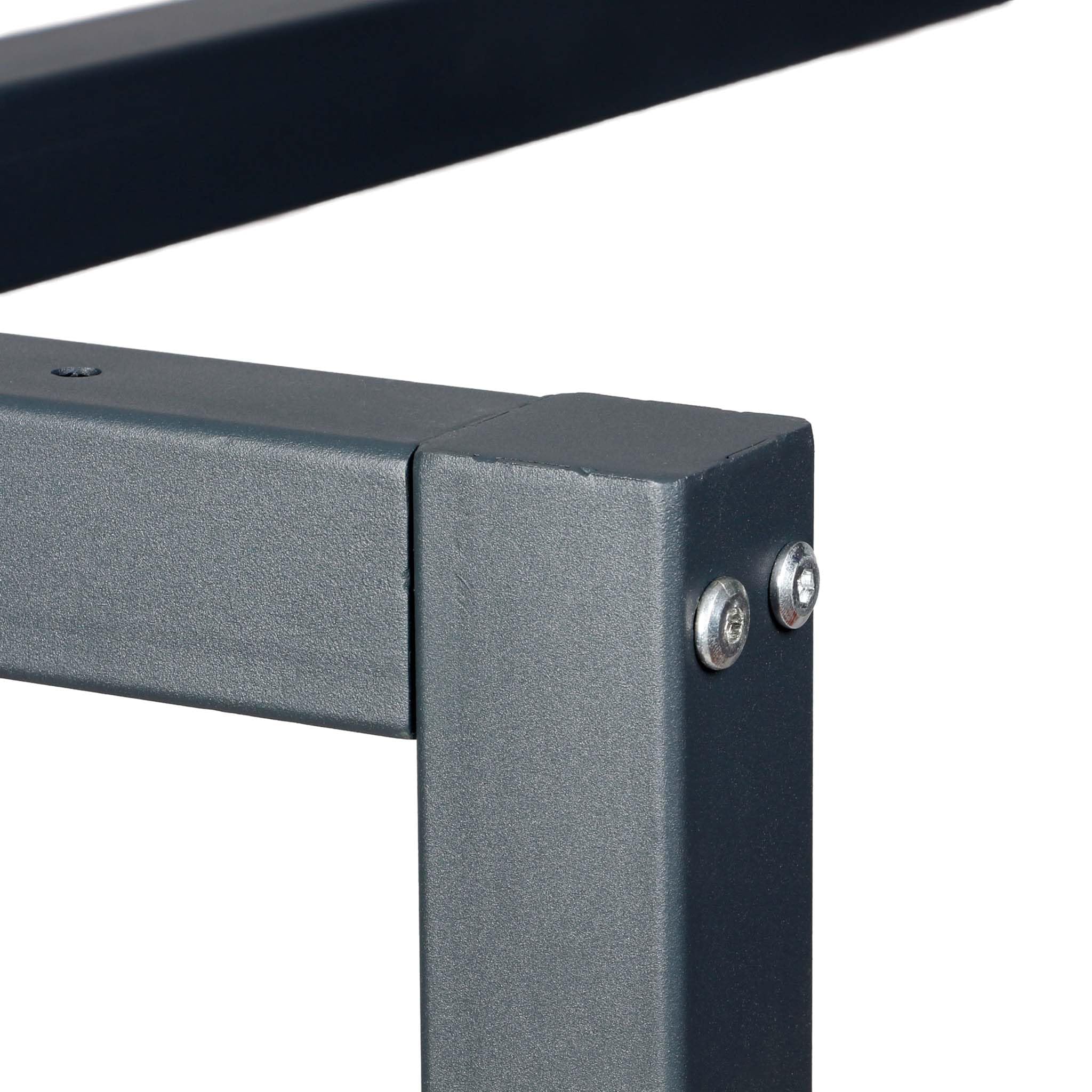 Pied d’établi 150x57x81 cm Acier Anthracite Rouge Support Table de Travail Emballage Atelier Dépôt