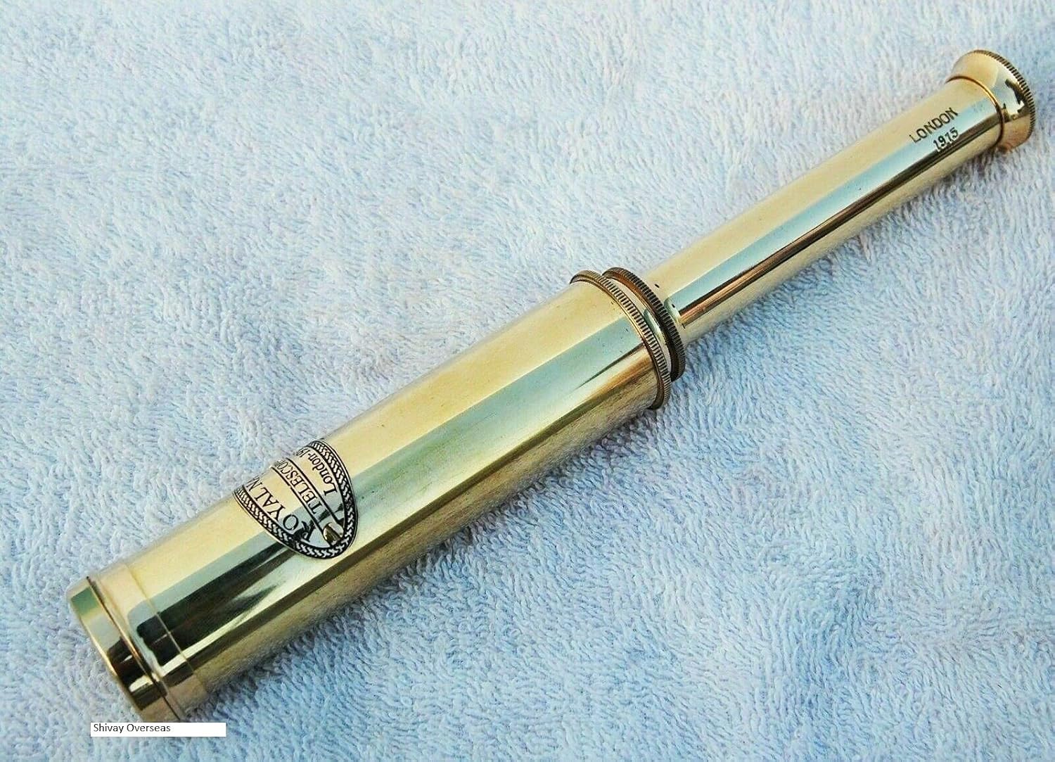 Samyati Brass Spyglass Nautical Antique Shiny Maritime Royal Navy Telescope for Gift Use